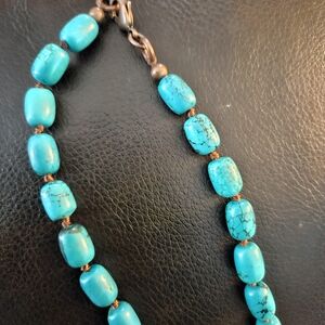Turquoise Bead Necklace - Vibrant Blue Stone Strand